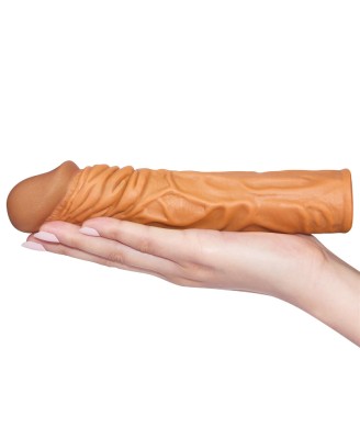 Add 2"" Pleasure X Tender Penis Sleeve Brown