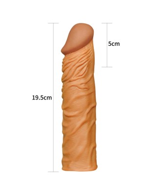 Add 2"" Pleasure X Tender Penis Sleeve Brown
