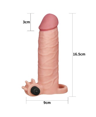 Add 2"" Pleasure X Tender Vibrating Penis Sleeve Flesh
