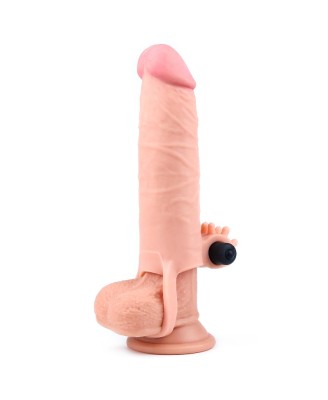 Add 2"" Pleasure X Tender Vibrating Penis Sleeve Flesh