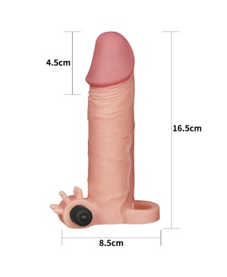 Add 2"" Pleasure X Tender Vibrating Penis Sleeve Flesh