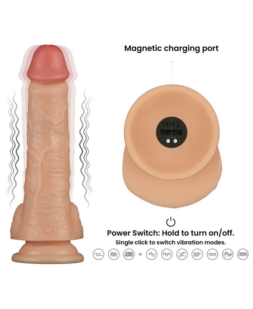 8'' Vibrating Power Basics Cock