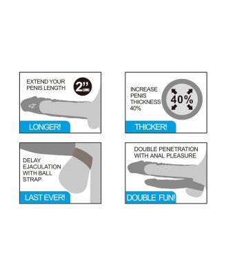 Add 2"" Pleasure X Tender Double Penis Sleeve