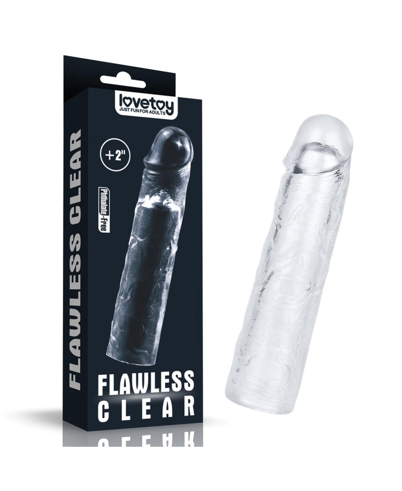 Flawless Clear Penis Sleeve Add 2''