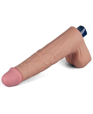 10" REAL SOFTEE Rechargeable TPE Vibrating Dildo(Flesh)