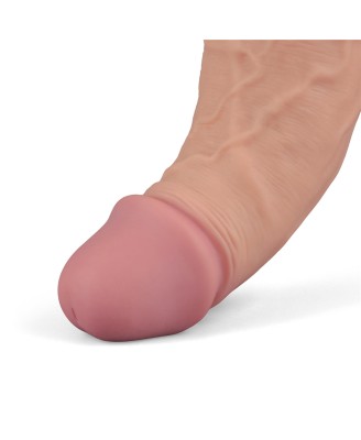 10" REAL SOFTEE Rechargeable TPE Vibrating Dildo(Flesh)