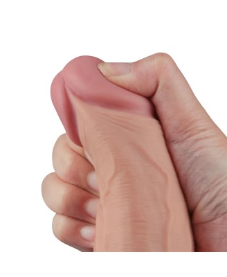 10" REAL SOFTEE Rechargeable TPE Vibrating Dildo(Flesh)