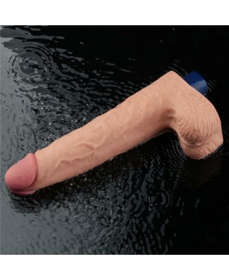 10" REAL SOFTEE Rechargeable TPE Vibrating Dildo(Flesh)