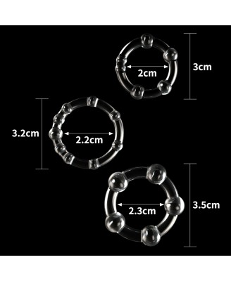 Power Plus Triple Beaded Ring Set