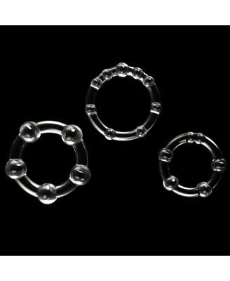 Power Plus Triple Beaded Ring Set