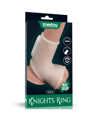 Vibrating Silk Knights Ring with Scrotum Sleeve