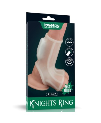 Vibrating Ridge Knights Ring with Scrotum Sleeve