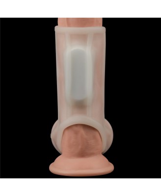 Vibrating Ridge Knights Ring with Scrotum Sleeve