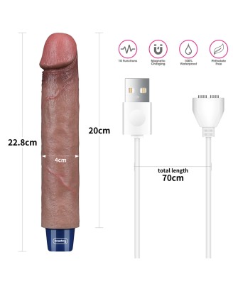 9" REAL SOFTEE Rechargeable Silicone Vibrating Dildo