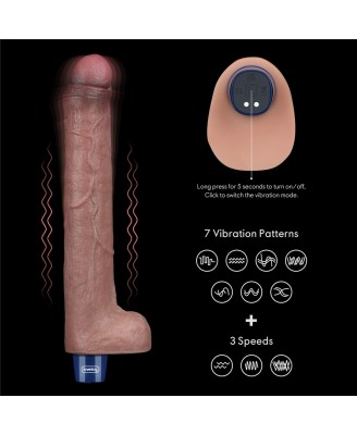 10.5" REAL SOFTEE Rechargeable Silicone Vibrating Dildo