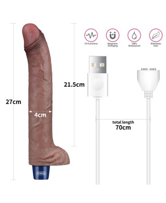 11" REAL SOFTEE Rechargeable Silicone Vibrating Dildo