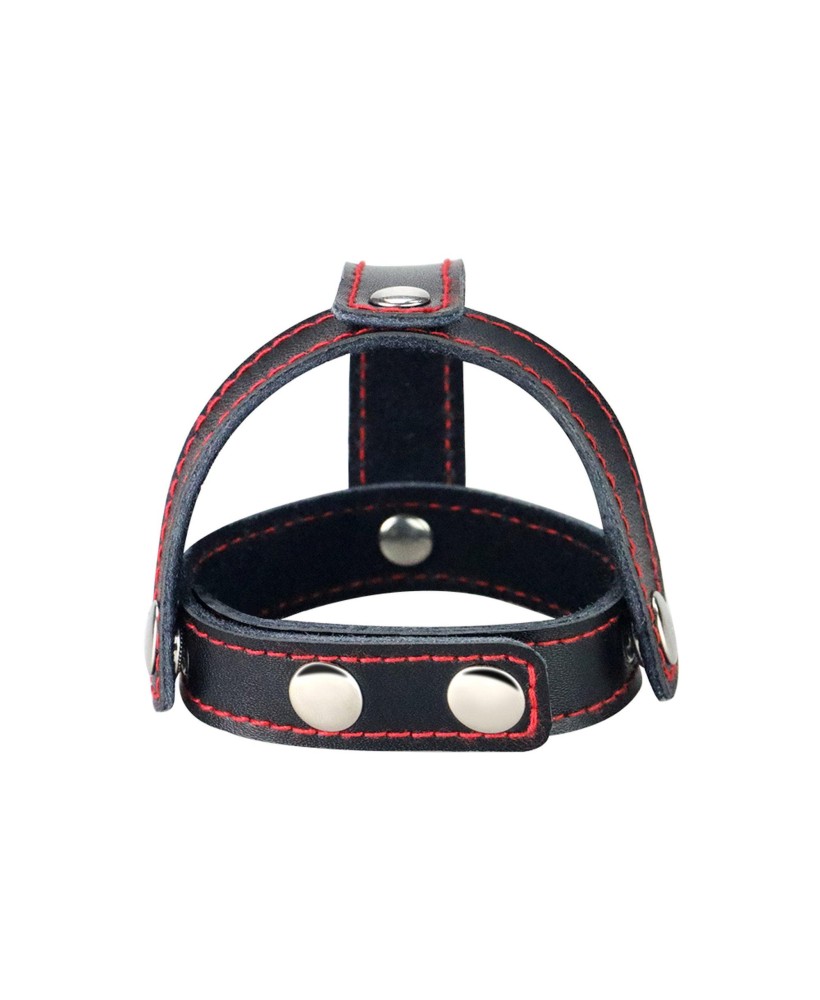 Bondage Fetish TStyle Leather Cockring With Ball Divider