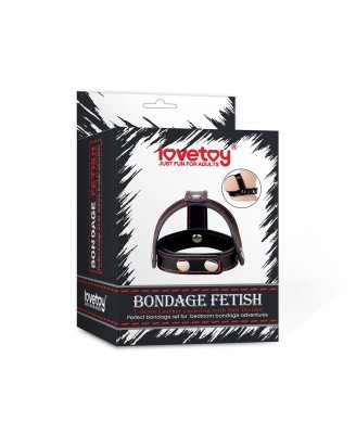 Bondage Fetish TStyle Leather Cockring With Ball Divider