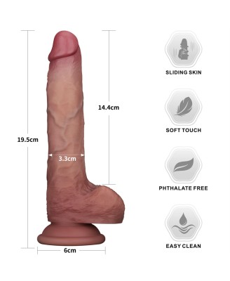 7.5'' Sliding Skin Pro II Dual Layer Silicone Dong