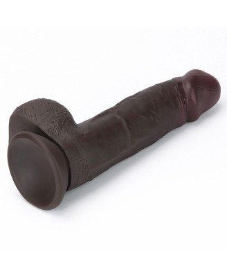 8'' Sliding Skin Pro II Dual Layer Silicone Dong (Black)