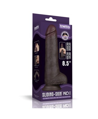 8.5'' Sliding Skin Pro II Dual Layer Silicone Dong (Black)