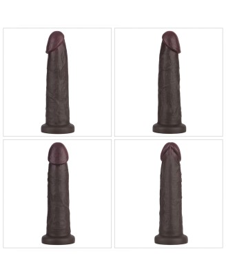 9'' Sliding Skin Pro II Dual Layer Silicone Dong (Black)