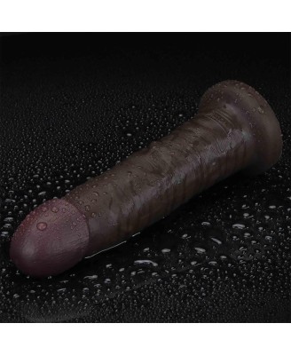9'' Sliding Skin Pro II Dual Layer Silicone Dong (Black)