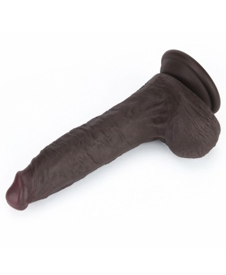 7'' Sliding Skin Pro II Dual Layer Silicone Dong (Black)