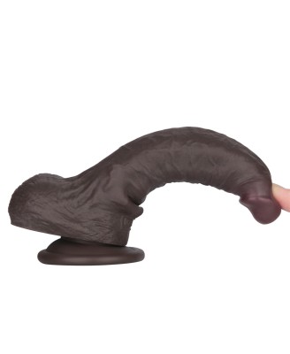 7'' Sliding Skin Pro II Dual Layer Silicone Dong (Black)