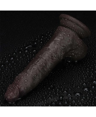 7'' Sliding Skin Pro II Dual Layer Silicone Dong (Black)