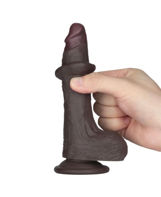 7'' Sliding Skin Pro II Dual Layer Silicone Dong (Black)
