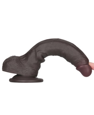 7.5'' Sliding Skin Pro II Dual Layer Silicone Dong (Black)
