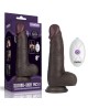 8" Vibrating Sliding Skin Pro II Silicone Dong (Black)