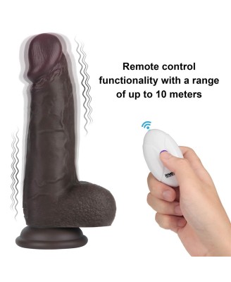 8" Vibrating Sliding Skin Pro II Silicone Dong (Black)