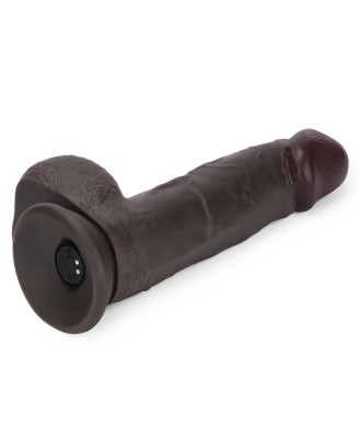 8" Vibrating Sliding Skin Pro II Silicone Dong (Black)