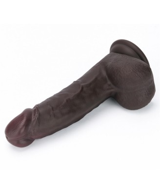 8" Vibrating Sliding Skin Pro II Silicone Dong (Black)