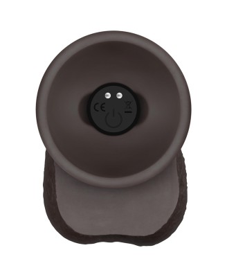 8" Vibrating Sliding Skin Pro II Silicone Dong (Black)
