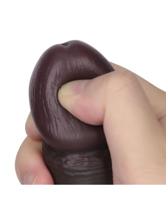 8" Vibrating Sliding Skin Pro II Silicone Dong (Black)