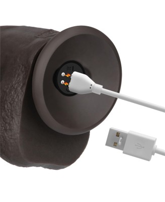 8" Vibrating Sliding Skin Pro II Silicone Dong (Black)