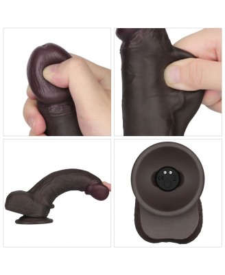 8" Vibrating Sliding Skin Pro II Silicone Dong (Black)
