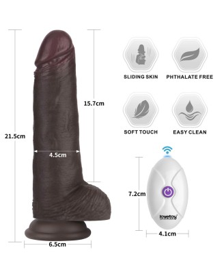 8.5"8.5" Vibrating Sliding Skin Pro II Silicone Dong (Black)