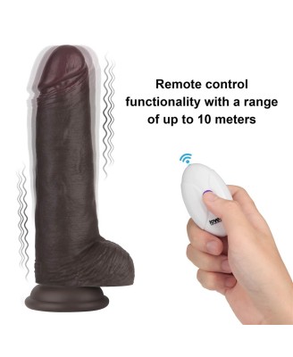 8.5"8.5" Vibrating Sliding Skin Pro II Silicone Dong (Black)