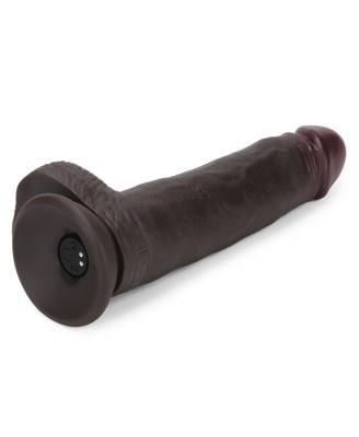 8.5"8.5" Vibrating Sliding Skin Pro II Silicone Dong (Black)