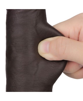 8.5"8.5" Vibrating Sliding Skin Pro II Silicone Dong (Black)