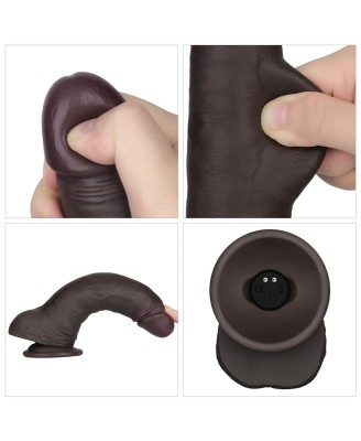 8.5"8.5" Vibrating Sliding Skin Pro II Silicone Dong (Black)