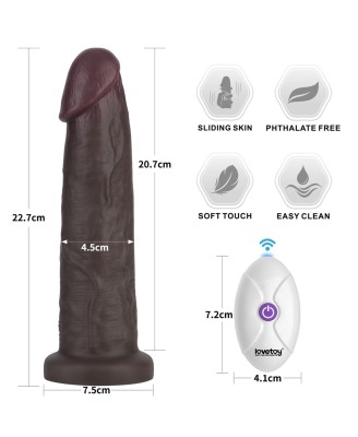 9" Vibrating Sliding Skin Pro II Dual Layer Silicone Dong