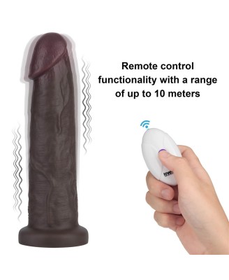 9" Vibrating Sliding Skin Pro II Dual Layer Silicone Dong