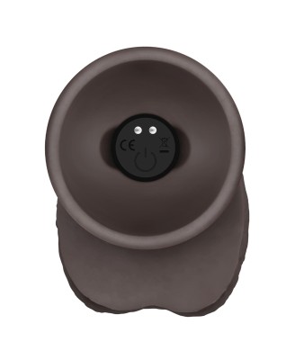 10" Vibrating Sliding Skin Pro II Silicone Dong (Black)