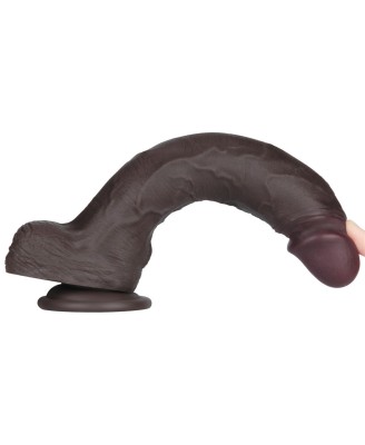 10" Vibrating Sliding Skin Pro II Silicone Dong (Black)