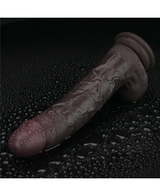 10" Vibrating Sliding Skin Pro II Silicone Dong (Black)